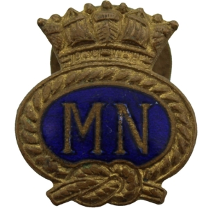 Merchant Navy On War Service Enamel Lapel Badge