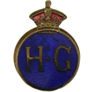 WW2 Home Guard Servicemans Enamel HG Lapel Badge