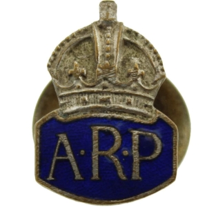 WW2 ARP Warden (Air Raid Precautions) SMALL Enamel Lapel Badge