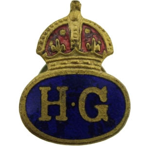 WW2 Home Guard Servicemans Enamel HG Lapel Badge