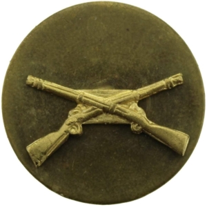 WW2 United States US Army American ENLISTED INFANTRY Collar Badge - SCREW BACK