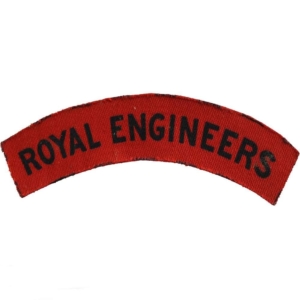 WW2 Royal Engineers Corps PRINTED Cloth Shoulder Title Badge Flash