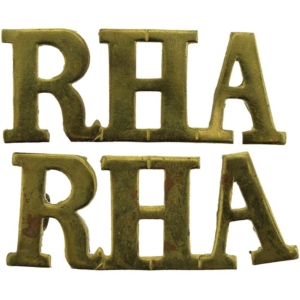 WW1 Royal Horse Artillery Regiment RHA Shoulder Title PAIR