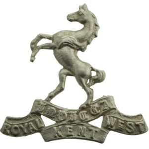 WW1 Queens Own Royal West Kent Regiment RWK Cap Badge - LUG VERSION