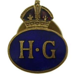 WW2 Home Guard Servicemans Enamel HG Lapel Badge