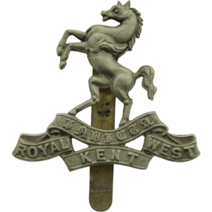 WW1 Queens Own Royal West Kent Regiment RWK Cap Badge
