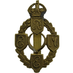 WW2 Royal Electrical & Mechanical Engineers REME Cap Badge - FIRST PATTERN