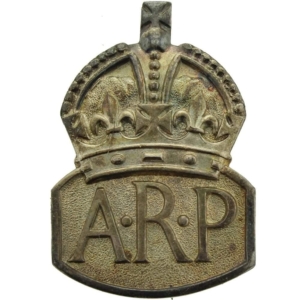 WW2 ARP Warden (Air Raid Precautions) HALLMARKED Silver Lapel Badge - LADIES VERSION