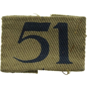 WW2 Home Guard 51st Company / Battalion Unit Cloth Shoulder Title Insignia Badge