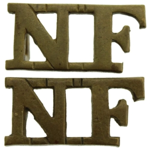 WW1 Northumberland Fusiliers Regiment Shoulder Title PAIR
