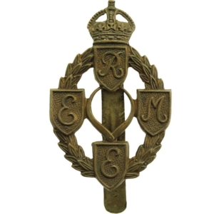 WW2 Royal Electrical & Mechanical Engineers REME Cap Badge - JR GAUNT LONDON