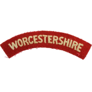 WW2 Worcestershire Regiment Cloth Shoulder Title Badge Flash