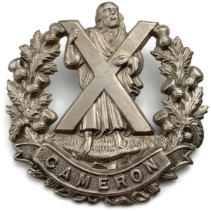 WW1 Queens Own Cameron Highlanders Regiment Cap Badge
