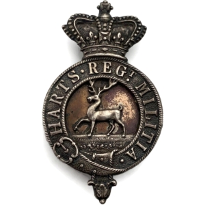 VICTORIAN Hertfordshire Regiment Militia Volunteer Battalion Glengarry Cap Badge