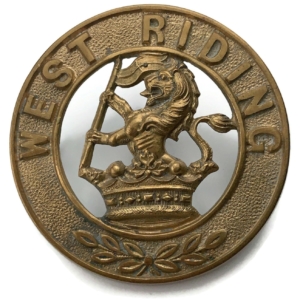VICTORIAN / EDWARDIAN West Riding Regiment Helmet Plate Centre Cap Badge