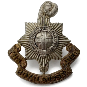 VICTORIAN / EDWARDIAN Royal Sussex Regiment Cap Badge - LUGS VERSION