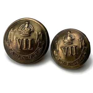 VII 7th Rajput India Regiment Colonial Indian Army Rajputs Tunic Button 23mm & 20mm