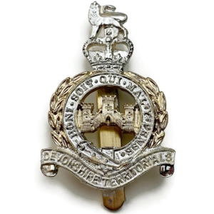 Devonshire Territorials Regiment Staybrite Anodised Devon Cap Badgee - Staybright