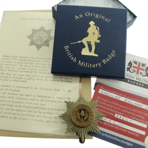 Cheshire Regiment Cap Badge in Presentation & Gift Box
