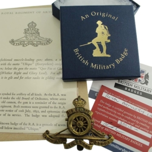 Royal Artillery Regiment Cap Badge in Presentation & Gift Box