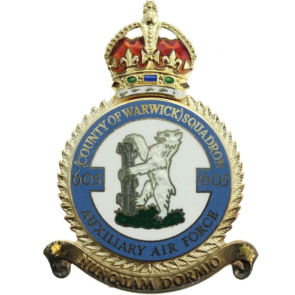 605 Squadron SILVER Royal Air Force PLAQUE Badge RAF - British Military ...