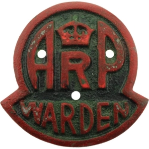 WW2 Air Raid Precautions Warden ARP Post Metal Door Plaque Sign