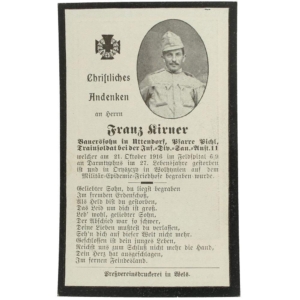 WW1 Austrian Army Soldiers Mourning Death Card