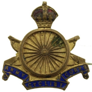 WW1 Army Cyclist Corps (Cyclists) Sweetheart Brooch Badge
