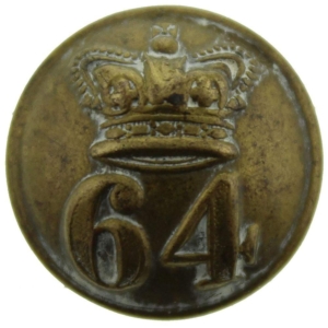 VICTORIAN 64th Regiment of Foot (2nd Staffordshire) OFFICERS Small Tunic Button - 19mm