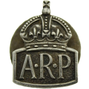 WW2 ARP Warden (Air Raid Precautions) HALLMARKED Silver SMALL Lapel Badge