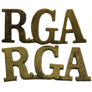 WW1 Royal Garrison Artillery RGA Shoulder Title PAIR
