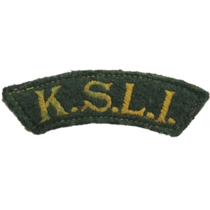WW2 Kings Shropshire Light Infantry KSLI Regiment Cloth Shoulder Title Badge Flash