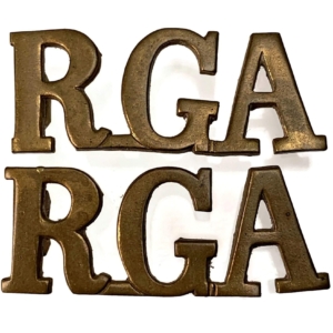 Royal Garrison Artillery RGA Shoulder Title PAIR
