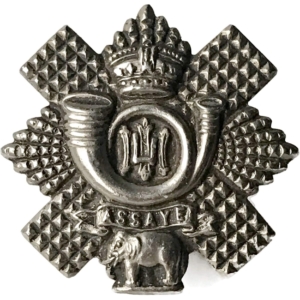 VICTORIAN Highland Light Infantry HLI Scottish Regiment Collar Badge - Queen Victoria Crown