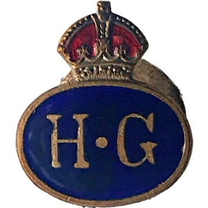WW2 Home Guard Servicemans Enamel HG Lapel Badge