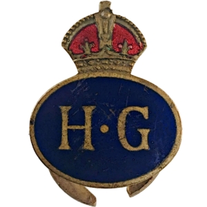 WW2 Home Guard Servicemans Enamel HG Lapel Badge
