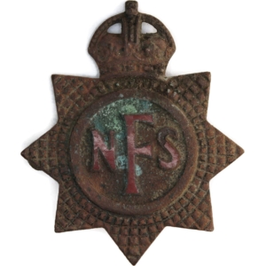 UK Dug Detecting Find - WW2 National Fire Service Brigade NFS Auxiliary Relic Cap Badge