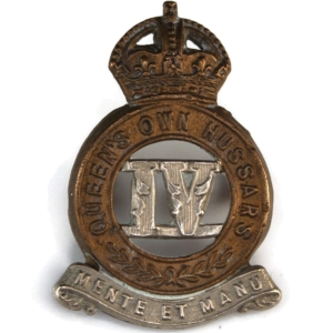 4th Queens Own Hussars Regiment Collar Badge