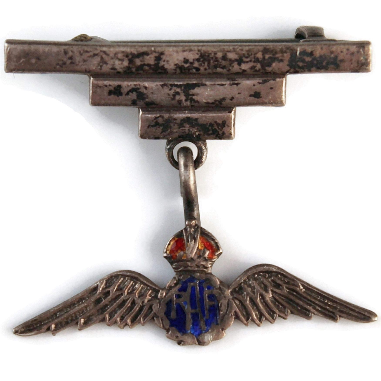 WW2 Royal Air Force RAF Wings SILVER and Enamel Sweetheart Brooch ...