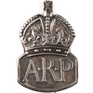 WW2 ARP Warden (Air Raid Precautions) HALLMARKED Silver Lapel Badge - LADIES VERSION