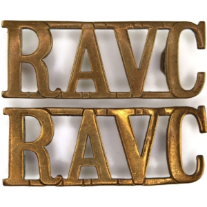 WW2 Royal Army Veterinary Corps RAVC Shoulder Title PAIR