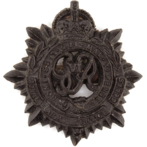 WW2 Royal Army Service Corps RASC PLASTIC Economy Issue Cap Badge