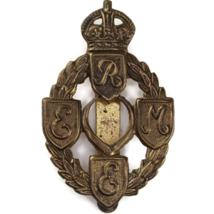 WW2 Royal Electrical & Mechanical Engineers REME Cap Badge - FIRST PATTERN