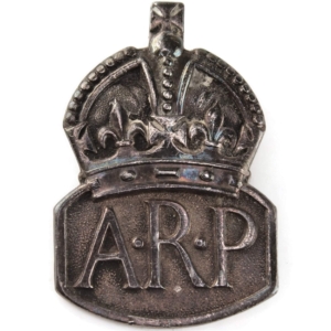 WW2 ARP Warden (Air Raid Precautions) HALLMARKED Silver Lapel Badge - MENS