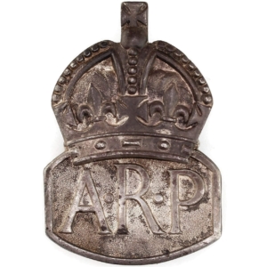 WW2 ARP Warden (Air Raid Precautions) HALLMARKED Silver Lapel Badge - MENS