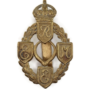 WW2 Royal Electrical & Mechanical Engineers REME Cap Badge - FIRST PATTERN