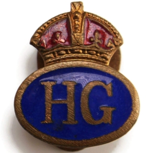 WW2 Home Guard Servicemans Enamel HG Lapel Badge