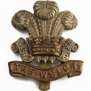 WW2 Welch Regiment (Welsh) Cap Badge - CHATUR BIHARI & BROS Makers Mark
