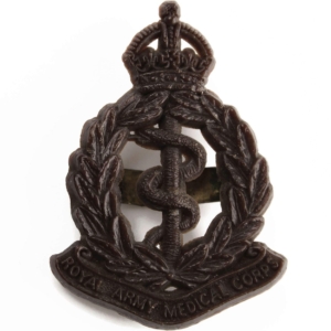 WW2 Royal Army Medical Corps RAMC PLASTIC Economy Issue Cap Badge