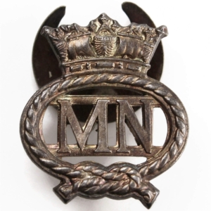WW2 Merchant Navy On War Service Silver Lapel Badge